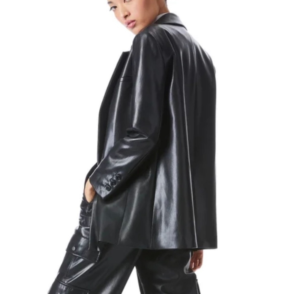 Alice and Olivia Shan vegan leather jacket - Picture 2 of 15